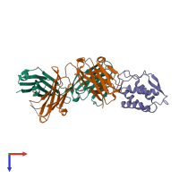 PDB entry 6bfs coloured by chain, top view.