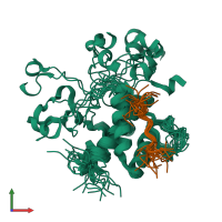 PDB entry 6bgh coloured by chain, ensemble of 20 models, front view.