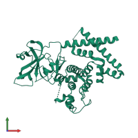 PDB entry 6bhc coloured by chain, front view.