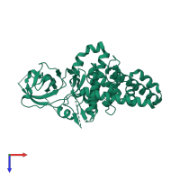 PDB entry 6bhc coloured by chain, top view.