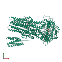 PDB entry 6bhu coloured by chain, front view.