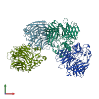 PDB entry 6big coloured by chain, front view.