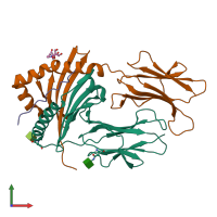 PDB entry 6biy coloured by chain, front view.