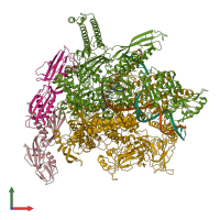 PDB entry 6bjs coloured by chain, front view.