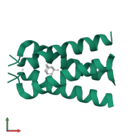 Matrix protein 2 in PDB entry 6bkk, assembly 1, front view.