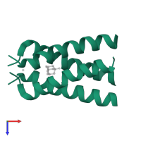 Matrix protein 2 in PDB entry 6bkk, assembly 1, top view.