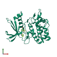 PDB entry 6bku coloured by chain, front view.