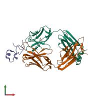 PDB entry 6blh coloured by chain, front view.