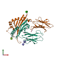 PDB entry 6blq coloured by chain, front view.