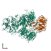 PDB entry 6bly coloured by chain, front view.