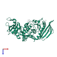 Tyrosine-protein phosphatase non-receptor type 11 in PDB entry 6bmr, assembly 2, top view.