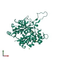PDB entry 6bn2 coloured by chain, front view.