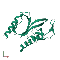 PDB entry 6bnm coloured by chain, front view.