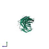 PDB entry 6bnt coloured by chain, side view.