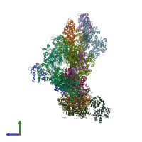 PDB entry 6bnv coloured by chain, side view.