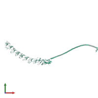 PDB entry 6bp7 coloured by chain, front view.