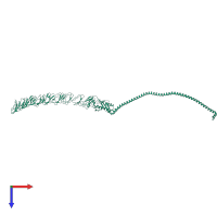 PDB entry 6bp7 coloured by chain, top view.