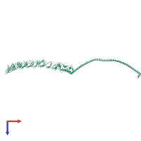 PDB entry 6bp8 coloured by chain, top view.