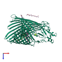 PDB entry 6bpn coloured by chain, top view.