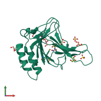 PDB entry 6bpr coloured by chain, front view.