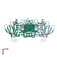 PDB entry 6bpy coloured by chain, top view.