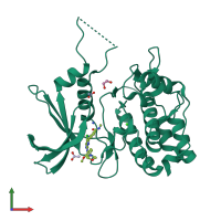 PDB entry 6bql coloured by chain, front view.