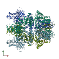 PDB entry 6bqr coloured by chain, front view.