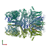 PDB entry 6bqv coloured by chain, front view.