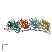 PDB entry 6brf coloured by chain, top view.
