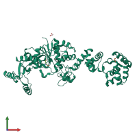 PDB entry 6brl coloured by chain, front view.