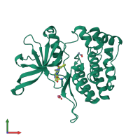PDB entry 6brw coloured by chain, front view.