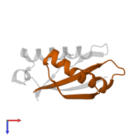 Mucin-1 subunit beta in PDB entry 6bsb, assembly 1, top view.