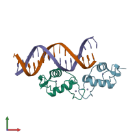 PDB entry 6bse coloured by chain, front view.