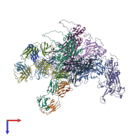 PDB entry 6bt3 coloured by chain, top view.