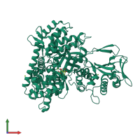 PDB entry 6bu1 coloured by chain, front view.