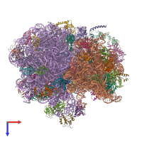 PDB entry 6bu8 coloured by chain, top view.