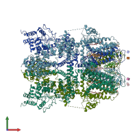 PDB entry 6bwi coloured by chain, front view.