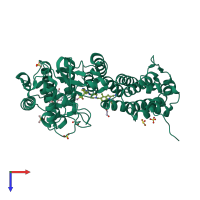 PDB 6bxy coloured by chain and viewed from the top.