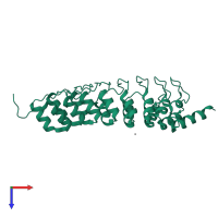 PDB entry 6by9 coloured by chain, top view.