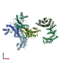 PDB entry 6byj coloured by chain, front view.