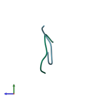 PDB entry 6bzm coloured by chain, side view.