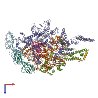 PDB entry 6c06 coloured by chain, top view.