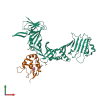 PDB entry 6c0b coloured by chain, front view.