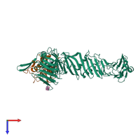 PDB entry 6c0b coloured by chain, top view.