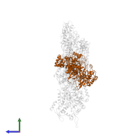 Unconventional myosin-Ib in PDB entry 6c1d, assembly 1, side view.