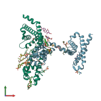 PDB entry 6c1e coloured by chain, front view.