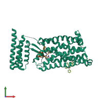 PDB entry 6c1q coloured by chain, front view.