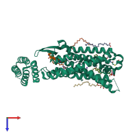 PDB entry 6c1r coloured by chain, top view.