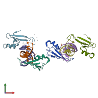 PDB entry 6c1u coloured by chain, front view.