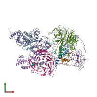 PDB entry 6c23 coloured by chain, front view.